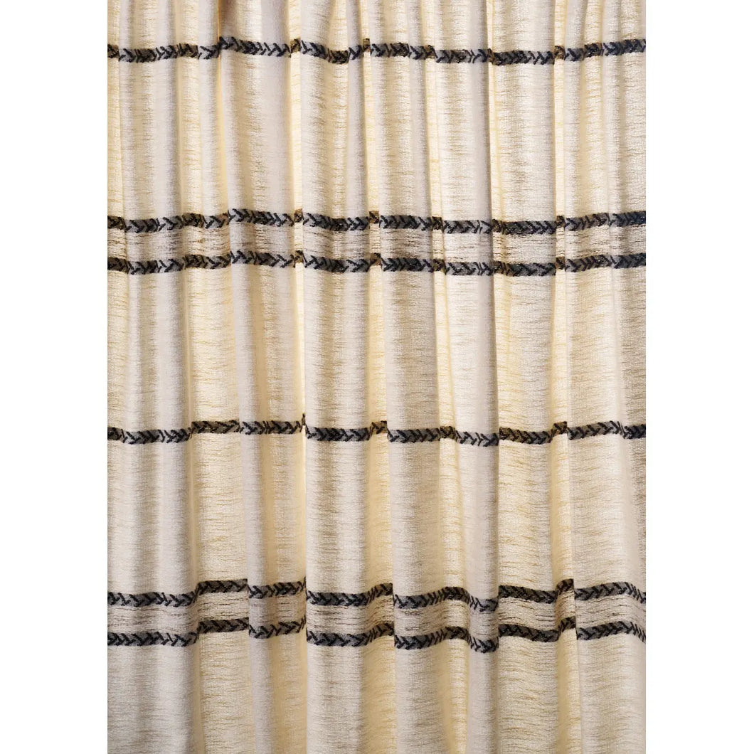 Schumacher Plains Stripe Casement Fabric 85051 / Graphite