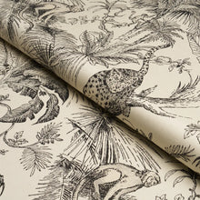 Load image into Gallery viewer, Schumacher Forest Canopy Fabric 85100 / Black &amp; Ivory