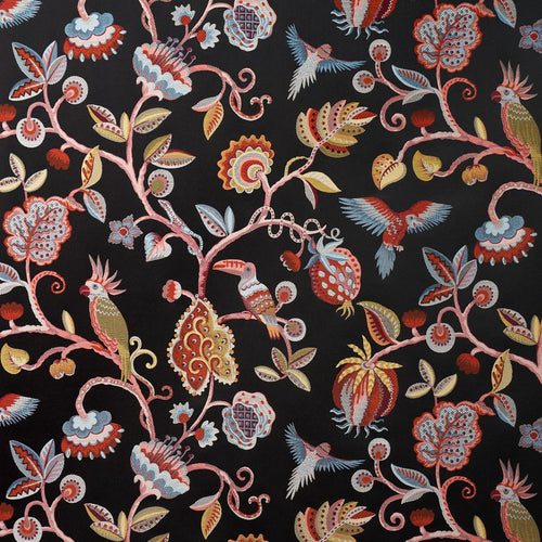 Schumacher Birds Of Paradise Woven Fabric 85110 / Noir