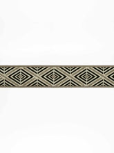Load image into Gallery viewer, 2.5&quot; Wide Black Grey Geometric Drapery Tape Trim
