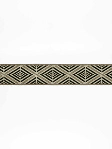2.5" Wide Black Grey Geometric Drapery Tape Trim