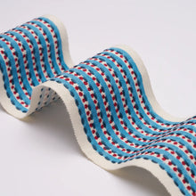Load image into Gallery viewer, Schumacher Stripe &amp; Dot Hand Block Trim 85421 / Blue