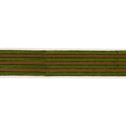 Schumacher Arya Stripe Hand Block Trim 85432 / Green