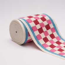 Load image into Gallery viewer, Schumacher Chequer Hand Block Trim 85451 / Pink