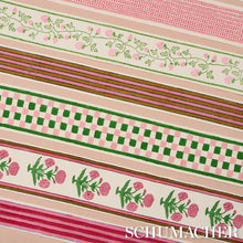 Load image into Gallery viewer, Schumacher Strawberry Trail Hand Block Trim 85461 / Green