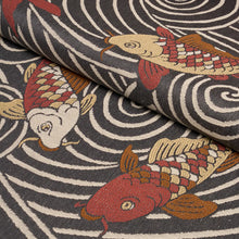 Load image into Gallery viewer, Schumacher Koi Fish Fabric 85590 Midnight