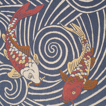 Load image into Gallery viewer, Schumacher Koi Fish Fabric 85591 / Indigo