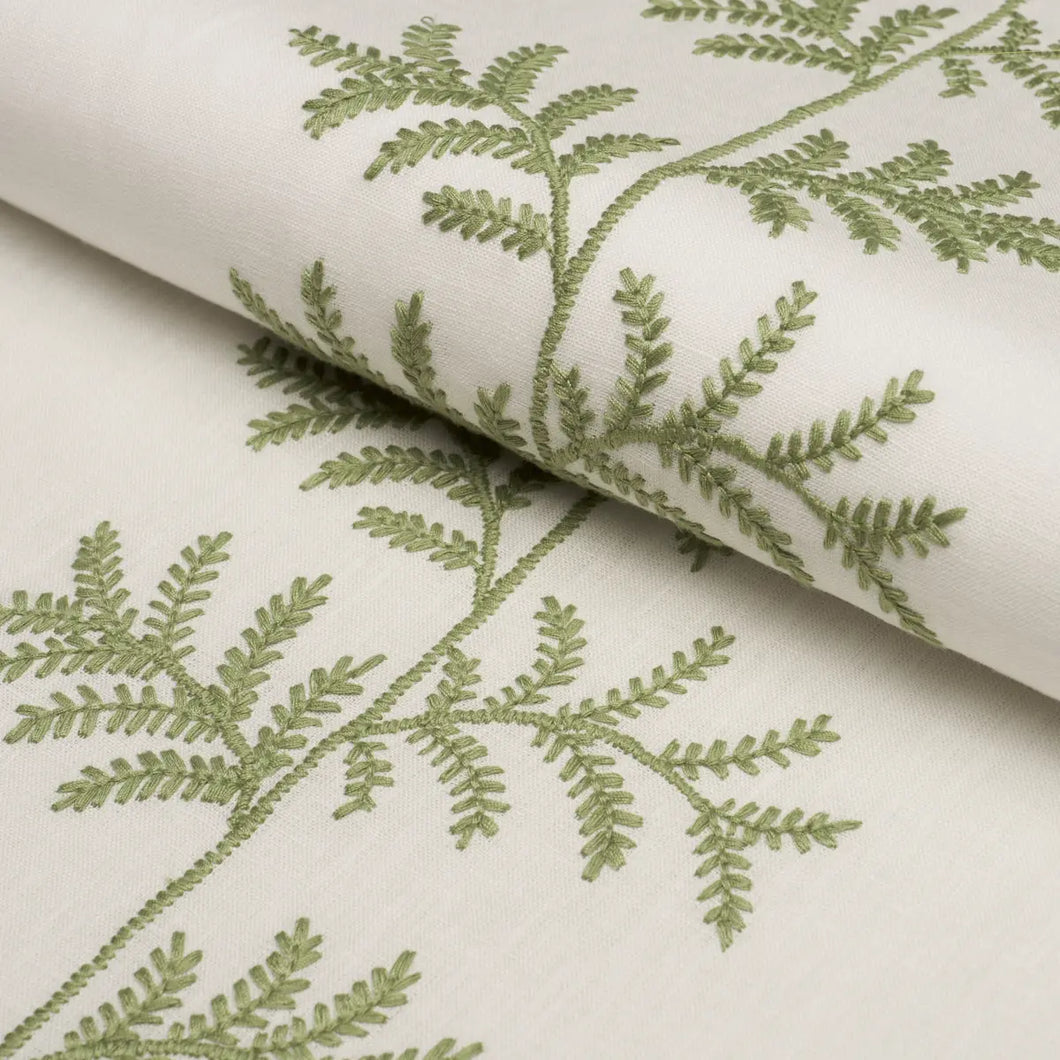 Schumacher Eloise Embroidery Fabric 85630 / Sage