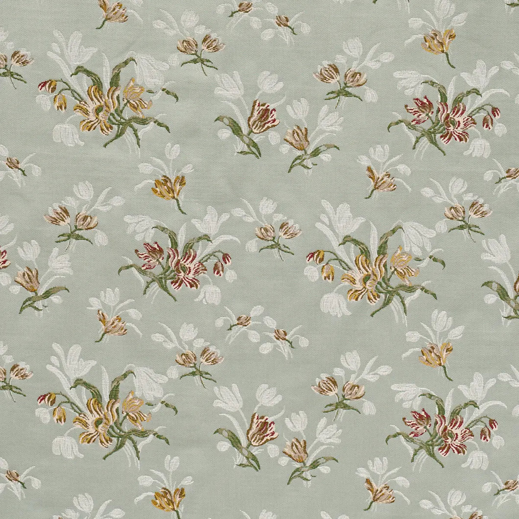 Schumacher Spitalfields Bouquet Fabric 85821 / Robin's Egg
