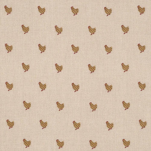 Schumacher Betsy's Chicken Embroidery Fabric 85950 / Natural