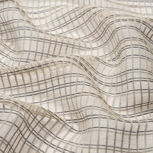 Load image into Gallery viewer, Schumacher Payton Linen Sheer Grid Fabric 86050 / Black &amp; White