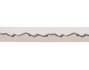 2" Pearl Ivory Blush Silver Abstract Geometric Drapery Tape Trim