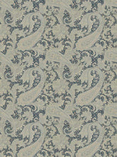 Load image into Gallery viewer, Cotton Navy Blue Cream Green Wine Paisley Upholstery Drapery Fabric FB