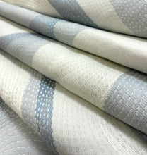 Load image into Gallery viewer, 1.8 Yard Remnant Thibaut Passage Glacier Stain Resistant Abstract Blue Cream Upholstery Fabric STA 5058