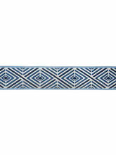 Load image into Gallery viewer, 2.5" Wide Navy Blue Geometric Drapery Tape Trim