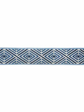 Load image into Gallery viewer, 2.5" Wide Navy Blue Geometric Drapery Tape Trim