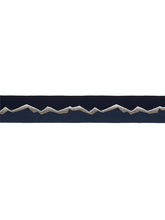 Load image into Gallery viewer, 2&quot; Navy Blue Indigo Silver Abstract Geometric Drapery Tape Trim