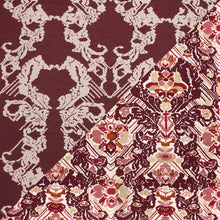 Load image into Gallery viewer, Schumacher Reversible Digital Damask Fabric 87551 Merlot