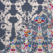 Load image into Gallery viewer, Schumacher Reversible Digital Damask Fabric 87552 Denim