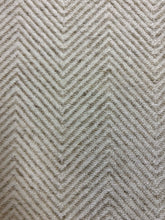 Load image into Gallery viewer, Designer Water &amp; Stain Resistant Cream Beige Herringbone MCM Mid Century Modern Chenille Upholstery Fabric WHS 4573