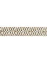 Load image into Gallery viewer, 2.5" Wide Ivory Beige Grey Geometric Drapery Tape Trim