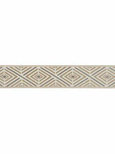 Load image into Gallery viewer, 2.5" Wide Ivory Beige Grey Geometric Drapery Tape Trim