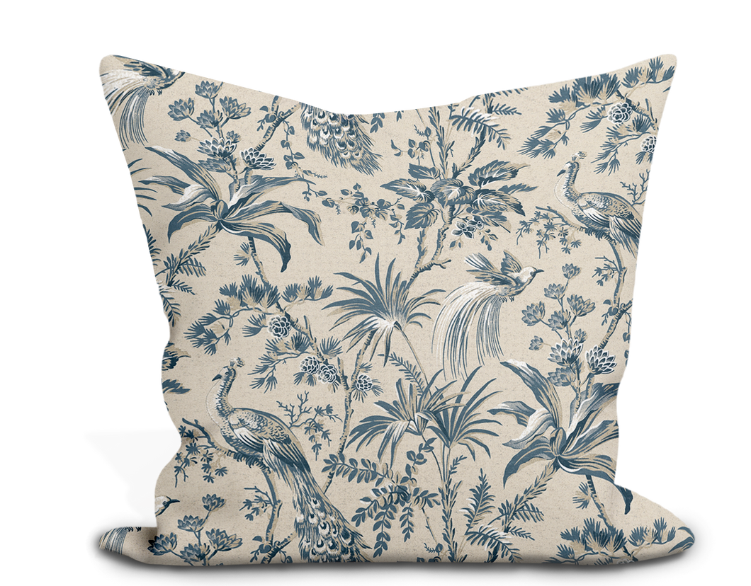 Thibaut Peacock Toile Pillow Cover 