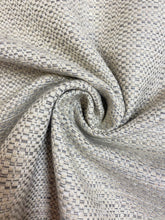 Load image into Gallery viewer, Designer Water &amp; Stain Resistant Grey Beige Woven MCM Mid Century Modern Tweed Upholstery Fabric WHS 4620