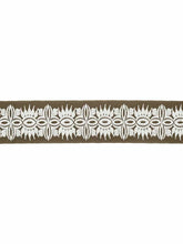 Load image into Gallery viewer, 2.75&quot; Wide Grey Ivory Embroidered Drapery Tape Trim