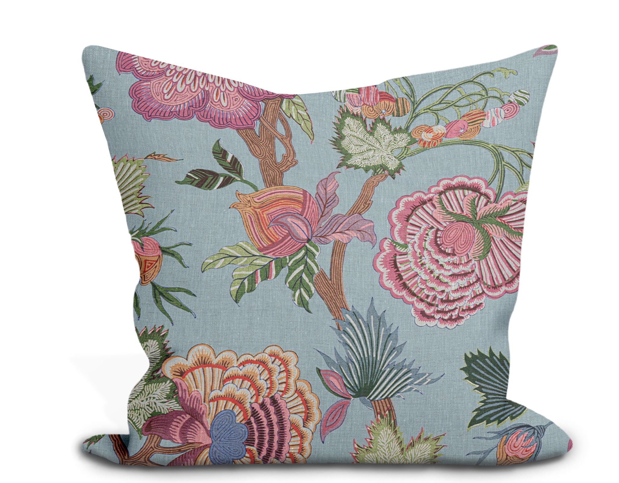 Decorative Pillows in Brooklyn Ocean Jacobean Floral Large Scale