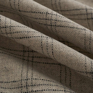 Wool Blend Grey Black Plaid Upholstery Fabric FB