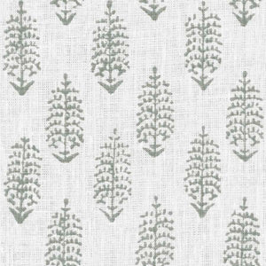 Copy of Cream Seafoam Green Small Print Botanical Linen Drapery Fabric FB