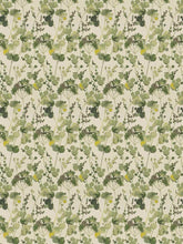 Load image into Gallery viewer, Cotton Beige Olive Green Brown Floral Upholstery Drapery Fabric FB