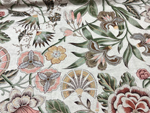 Load image into Gallery viewer, One Yard Remnant Thibaut Cleo Red and Gold on Flax Fabric