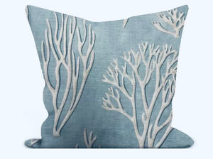 Custom Jane Churchill Oceana J590f-01 Blue Coral Print Pillow Cover