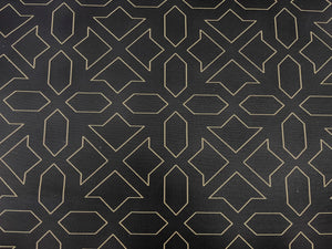 Momentum Alhambra 401 - 51 Midnight Abstract Navy Blue Beige Geometric Stain Resistant Upholstery Fabric