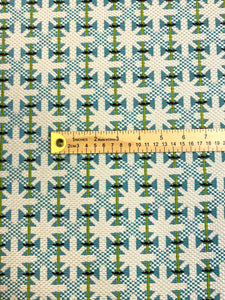 Nobilis Bistro 10827-70 Cyan Blue Green Cream Geometric Upholstery Fabric WHS 5110