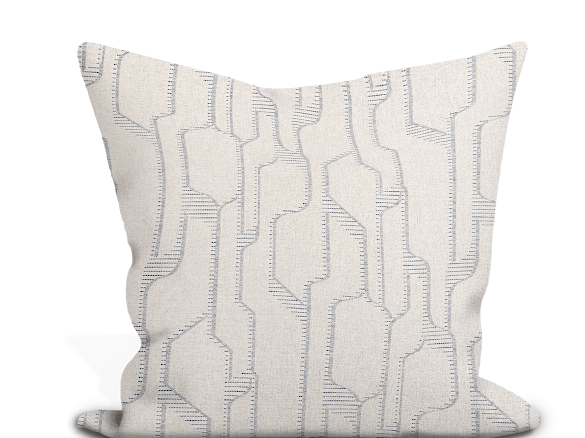 Custom Pillow Cover in Abstract Geometric Thibaut Metro in Slate - Both Sides