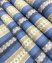 Load image into Gallery viewer, kravet 33150-5 Blue Taupe Cream Cotton Stripe Upholstery Fabric STA 5091