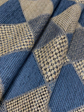 Load image into Gallery viewer, Harlequin Marine by RM CoCo Designer French Navy Blue Beige Geometric Diamond Upholstery Fabric STA 4560