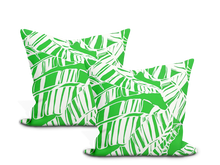 Load image into Gallery viewer, Pair of Custom Made Lilly Pulitzer Go Bananas White/Green 2025111.31.0 Pillow Covers - Both Sides