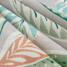 Load image into Gallery viewer, Cotton Grey Blue Green Mustard Floral Upholstery Drapery Fabric FB