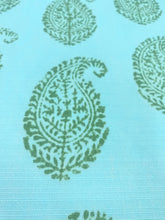 Load image into Gallery viewer, 1.6 Yard Peter Dunham Kashmir Paisley Blue Green Outdoor Upholstery Drapery Fabric WHS 5093