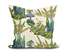 Load image into Gallery viewer, Custom Pillow Cover in Floral Botanical Thibaut Orleans in Yellow and Red - One Side