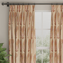 Load image into Gallery viewer, Beige Yellow Pink Black Paisley Cotton Drapery Upholstery Fabric