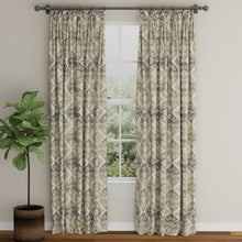 Load image into Gallery viewer, Heavy Duty Grey Taupe Cream Ikat Ethnic Geometric Upholstery Fabric