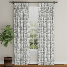 Load image into Gallery viewer, Ivory Grey French Country Toile Drapery Upholstery Fabric