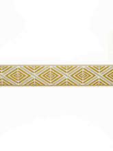 Load image into Gallery viewer, 2.5" Wide Ivory Yellow Gold Beige Geometric Drapery Tape Trim