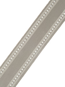 2.75" Grey Ivory Embroidered Drapery Tape Trim