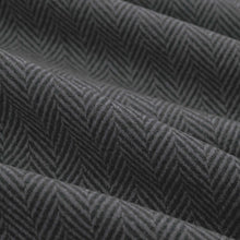 Load image into Gallery viewer, Wool Blend Charcoal Grey MCM Mid Century Modern Herringbone Upholstery Drapery Fabric FB